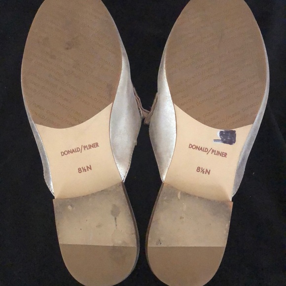 Donald Pliner Metallic Loafer Mules - Picture 9 of 11